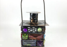 Renkli Taşlı Kandil Mumluk Eskitme Gümüş Özel Tasarım